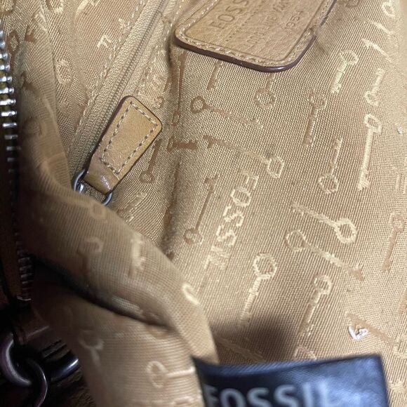 Fossil long live vintage Pebbled Leather Marlow tan Satchel/Shoulder bag . - Picture 14 of 14